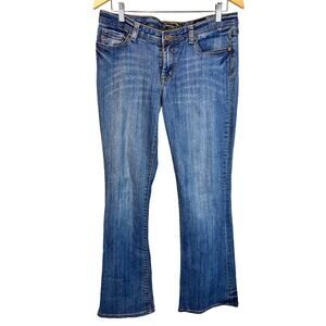 Seven7 Flare Mid Rise Jeans Womens 14 Medium Wash Stretch Denim Y2K